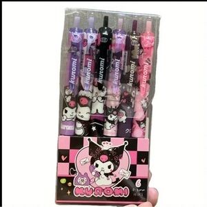 Sanrio Kuromi Click Pens, 0.5mm Fine Point, Quick-Dry, Water-Based Ink NIP